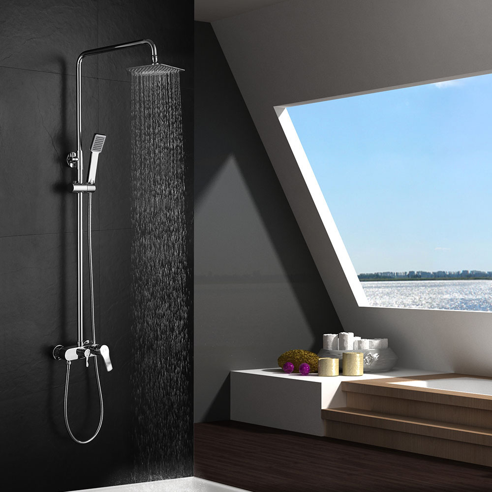 Kibath Pack monomando NAD columna y grifo acabado cromo brillo fabricado en latón - Imagen 6