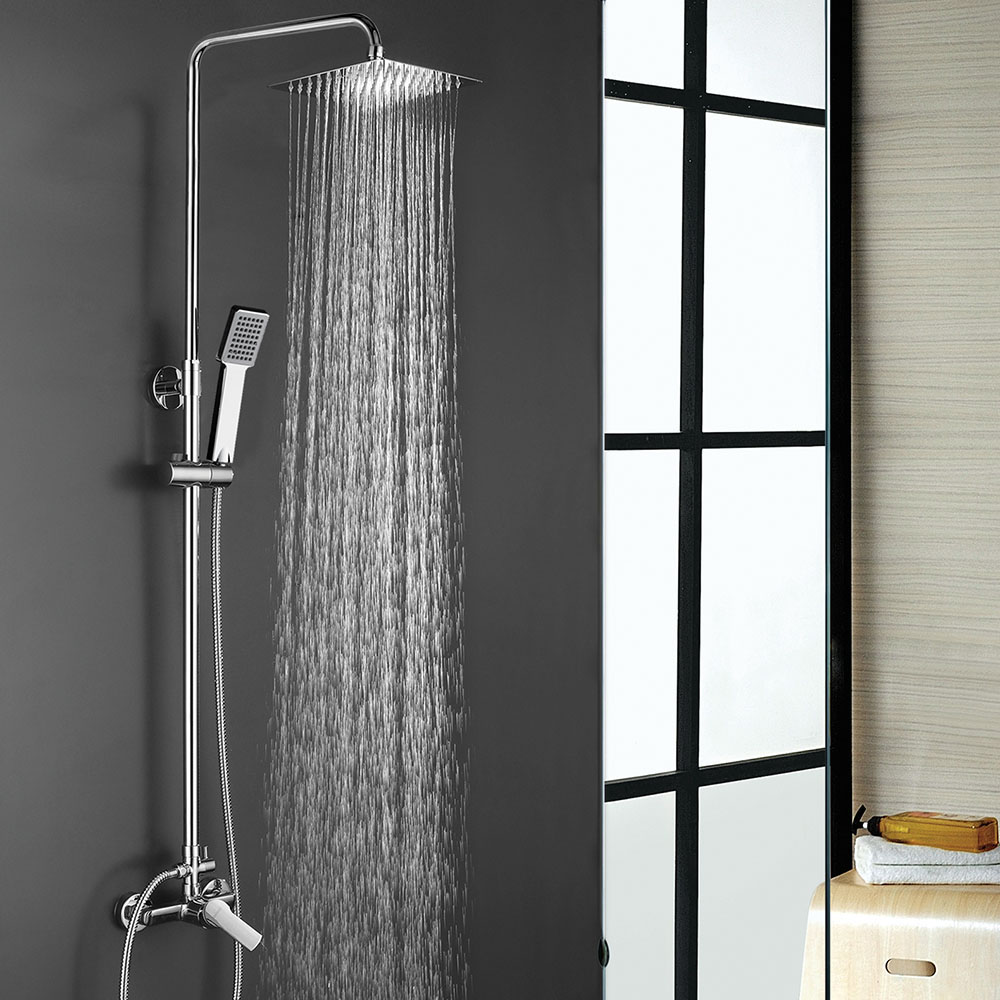 Kibath Pack monomando PIN columna y grifo acabado cromo brillo fabricado en latón - Imagen 6