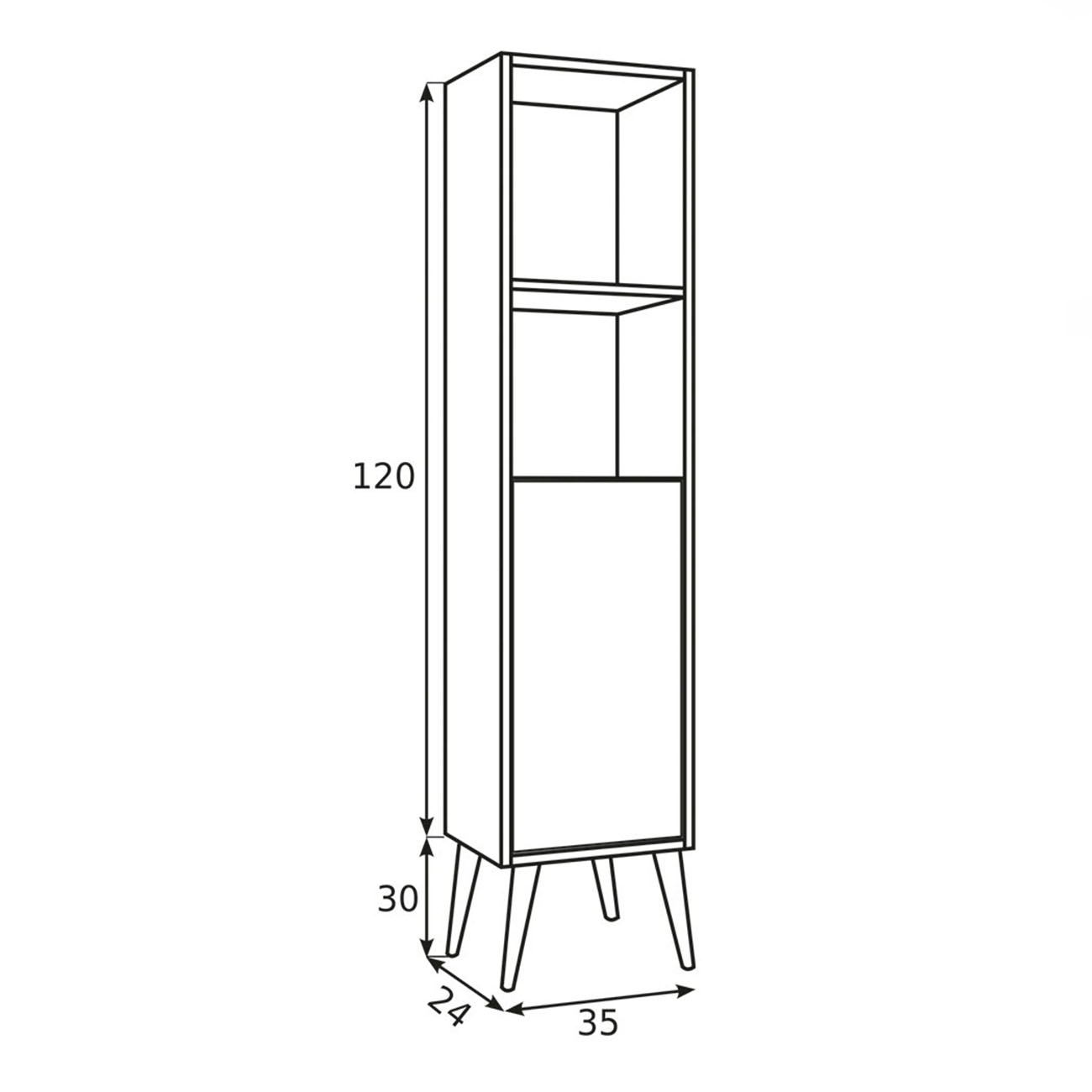 Kibath Mueble auxiliar de baño, mod. NORUEGA 35x32 cm acabado Roble Y Verde mate de colgar - Imagen 5
