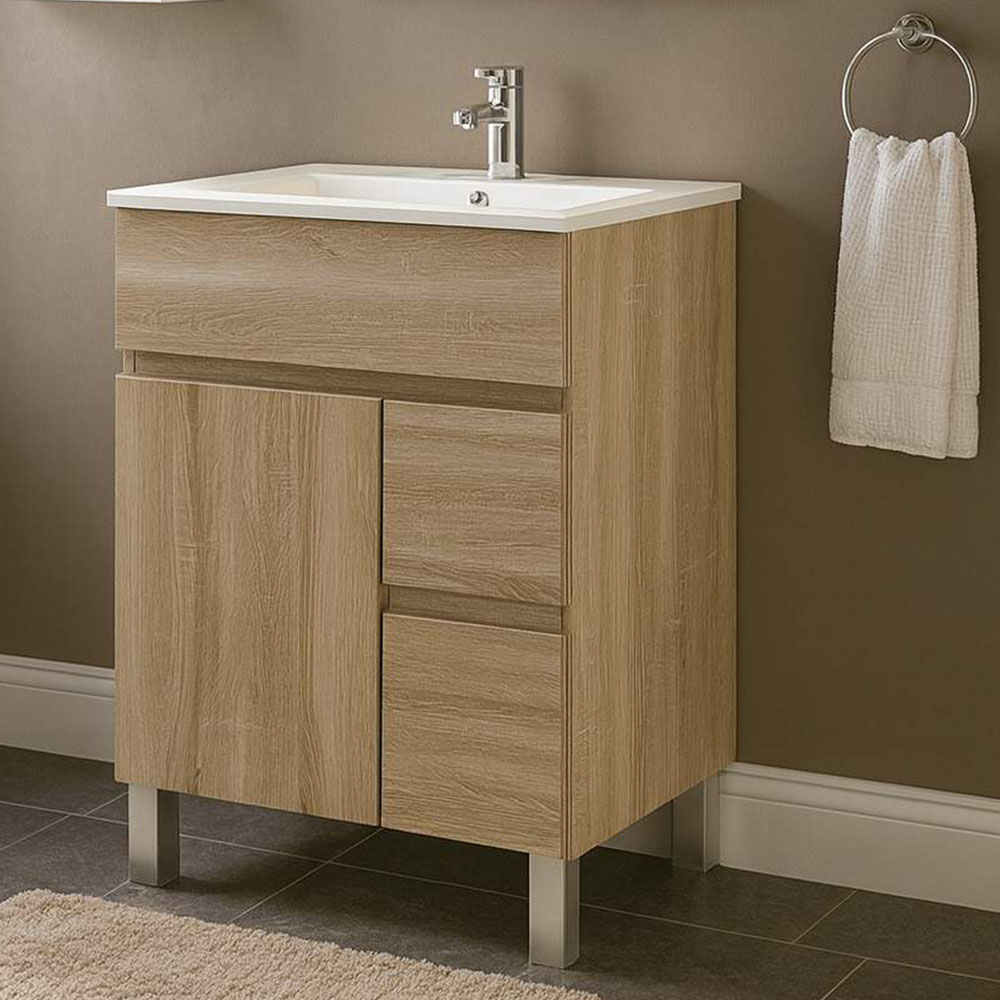 Kibath Mueble de baño con, mod. URBAN 50x40 cm acabado Roble Natural mate 2 cajones y 2 puertas - Imagen 2
