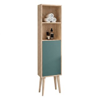 Kibath Mueble auxiliar de baño, mod. NORUEGA 35x32 cm acabado Roble Y Verde mate de colgar