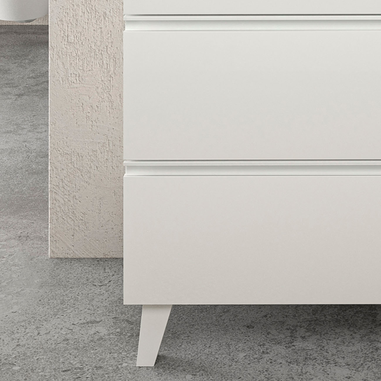 Kibath Mueble de baño con Lavabo, mod. TUCAN 100x45 cm acabado Blanco mate 3 cajones con patas - Imagen 4