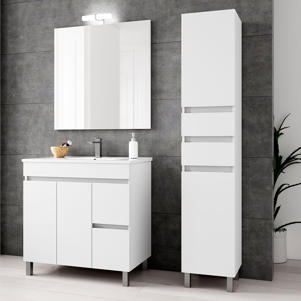 Kibath Mueble auxiliar de baño, mod. URBAN 35x32 cm acabado Blanco mate de colgar - Imagen 2