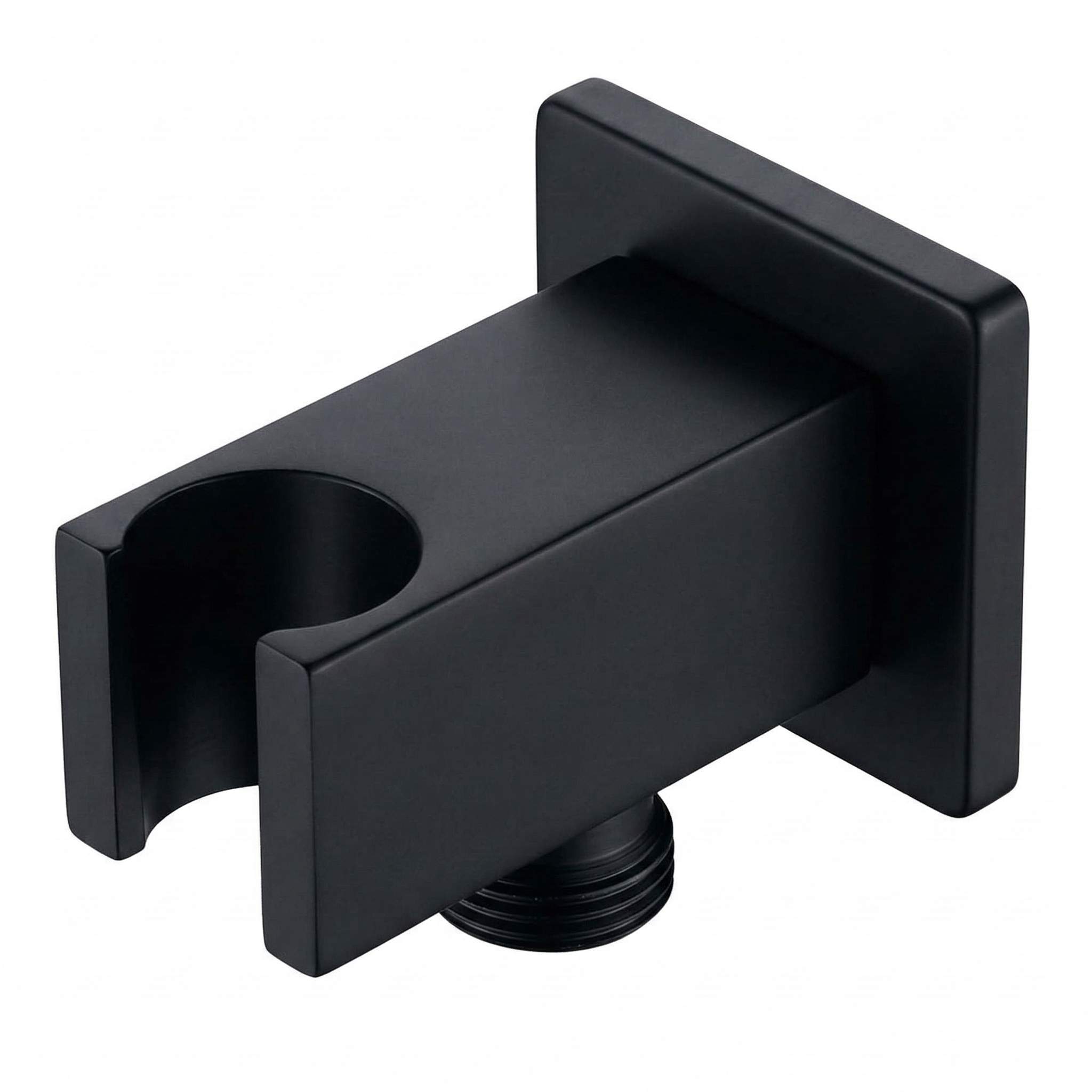 Kibath Soporte con toma de agua cuadrado acabado NEGRO MATE fabricado en latón