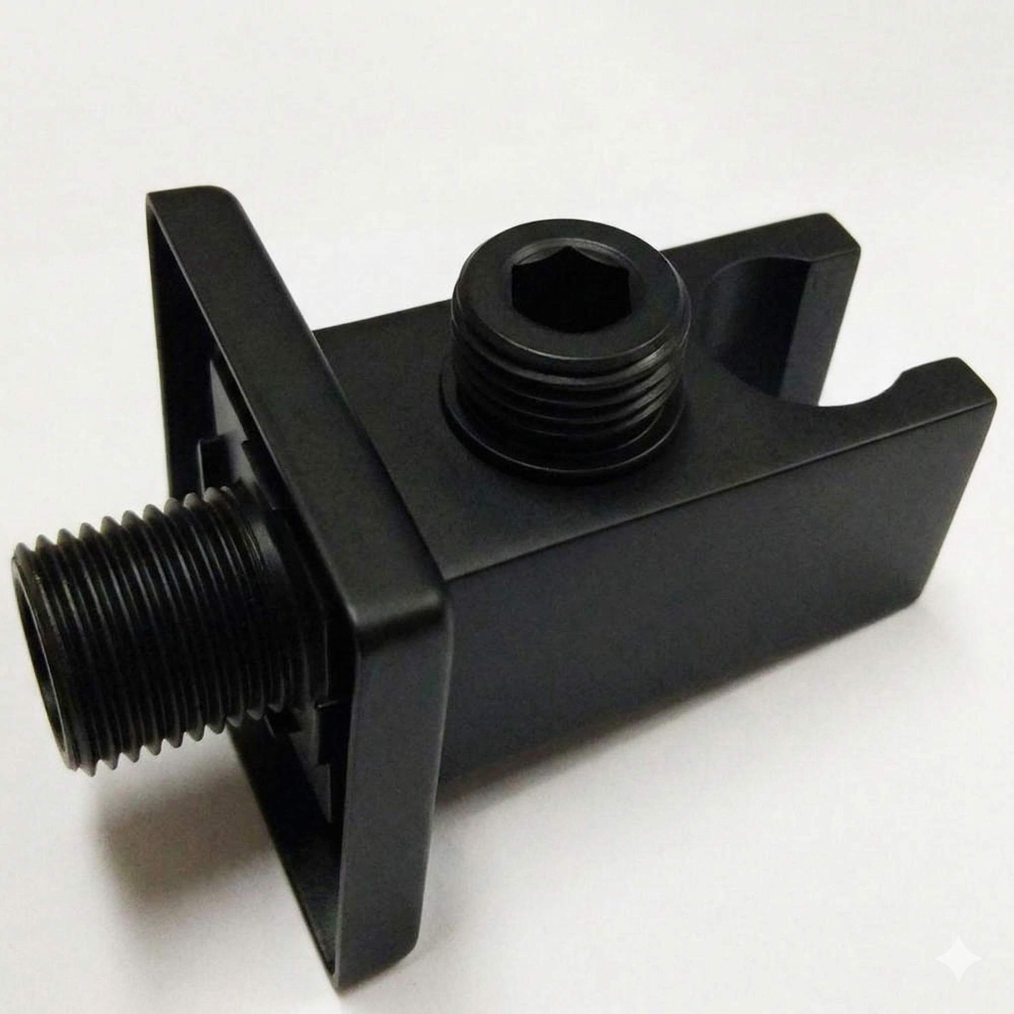 Kibath Soporte con toma de agua cuadrado acabado NEGRO MATE fabricado en latón - Imagen 2