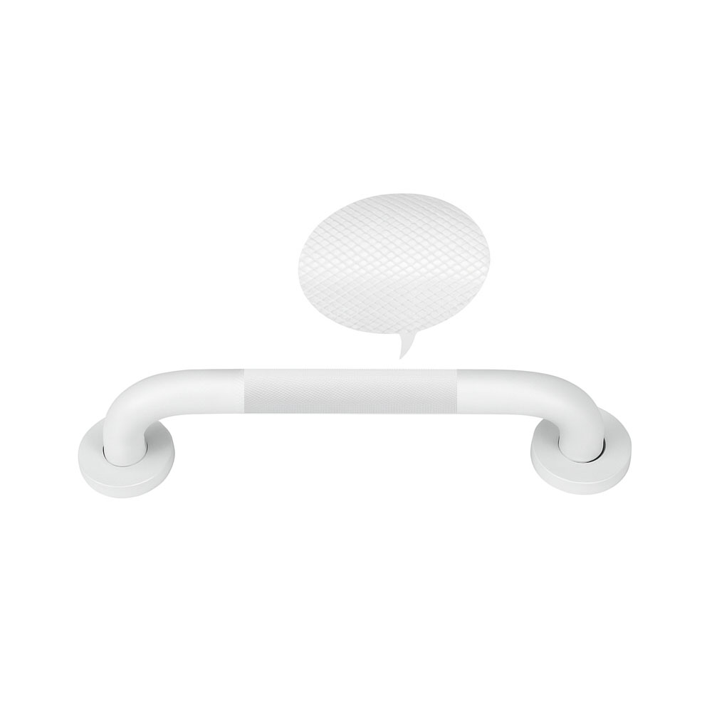 Kibath Barra de Apoyo Baño antideslizante 40 cm acero inoxidable blanco Asa Seguridad Ducha para Mayores, discapacidad y Embarazo - Imagen 2