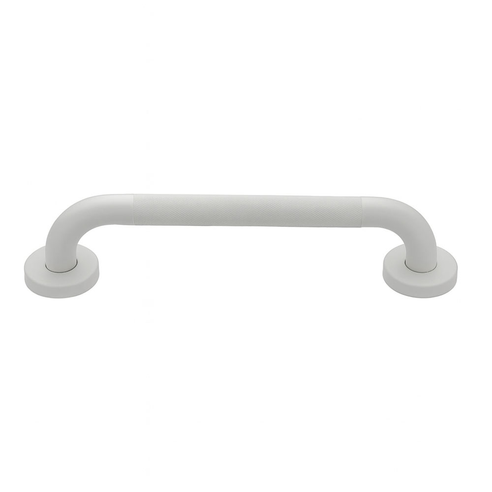 Kibath Barra de Apoyo Baño antideslizante 40 cm acero inoxidable blanco Asa Seguridad Ducha para Mayores, discapacidad y Embarazo - Imagen 3