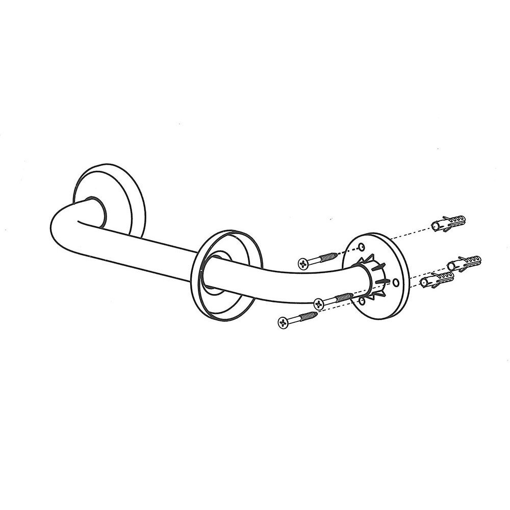 Kibath Barra de Apoyo Baño antideslizante 40 cm acero inoxidable blanco Asa Seguridad Ducha para Mayores, discapacidad y Embarazo - Imagen 4