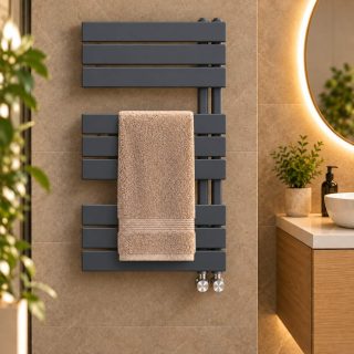 Kibath Secatoallas Radiador circuito calefacción de 90 cm x 50 cm VALLES acabado grafito antracita mate fabricado en acero