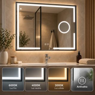 Kibath Espejo de baño, mod. AUM 70x80 cm acabado Vidrio brillo de colgar