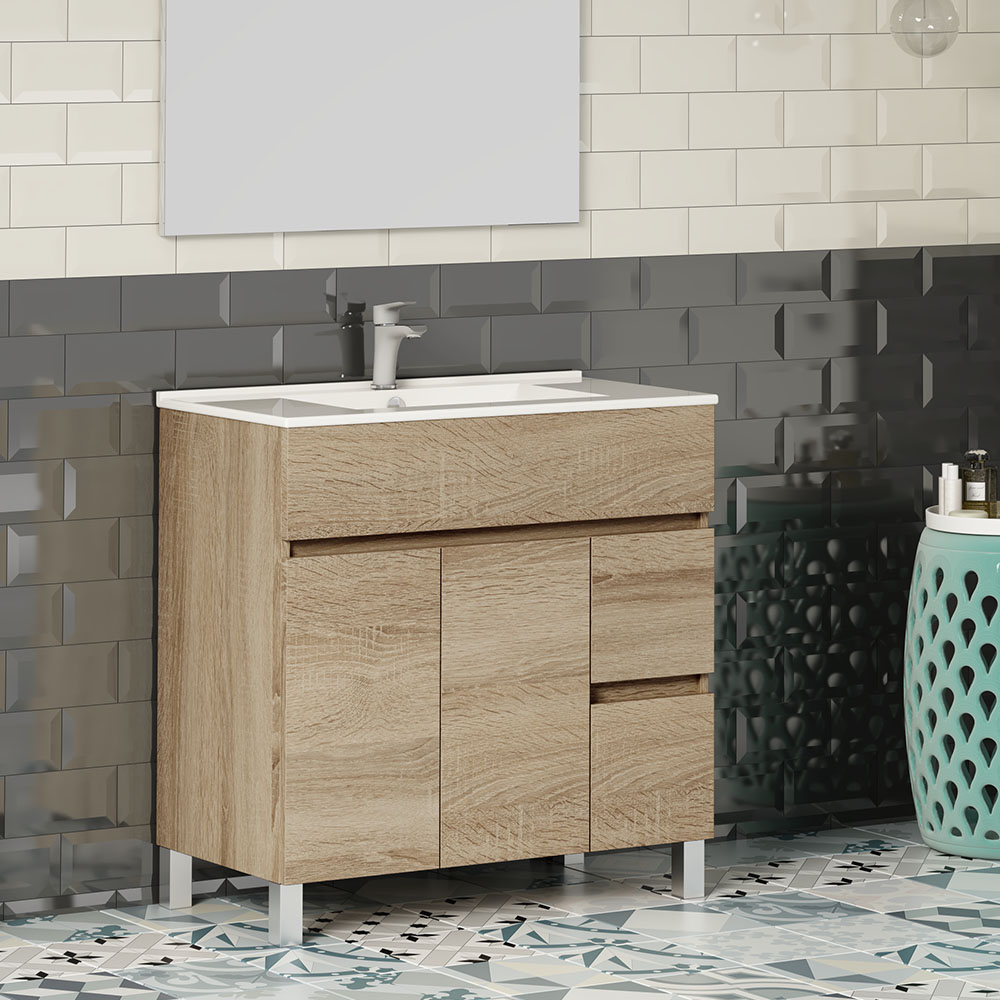 Mueble de baño URBAN 80 cambrian + lavabo de porcelana by Kibath – En Tu  Casa Me Cole