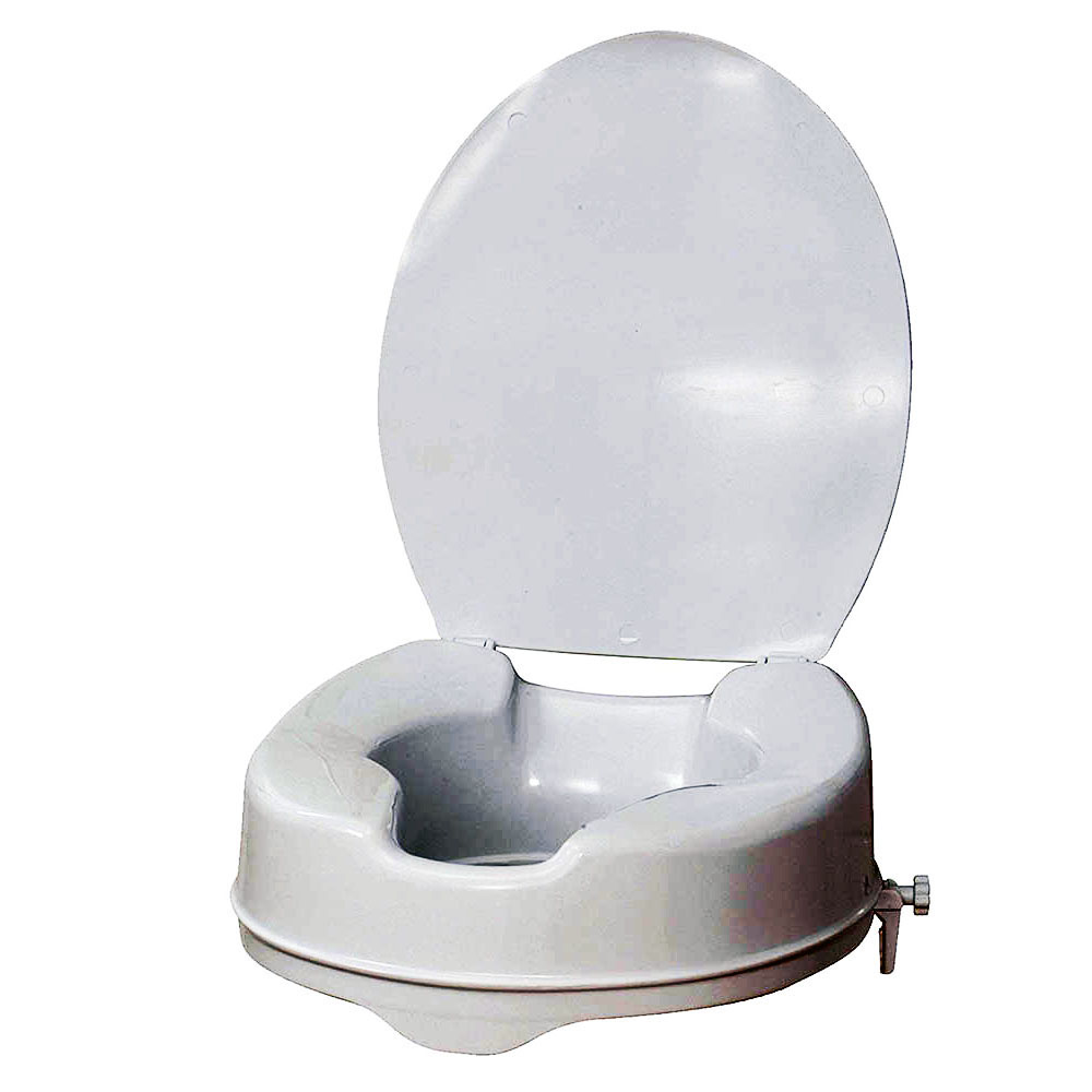 Kibath Asiento Elevador para wc, redondo de 40,3 cm acabado blanco mate fabricado en ABS
