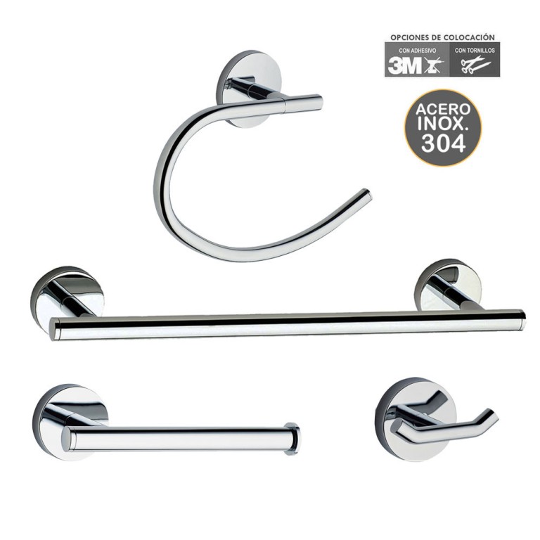 ¿Accesorios para el baño con adhesivo o con taladro? Tú decides como instalarlo