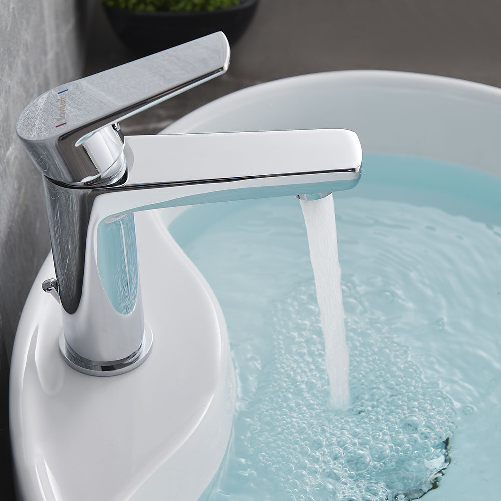 Kibath Grifo de Lavabo monomando ASTRO apertura en frio acabado cromo brillo fabricado en latón